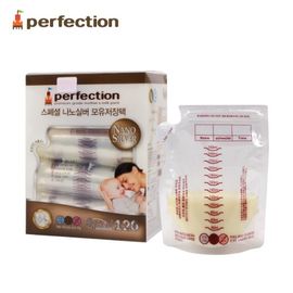 [PERFECTION] Special 2 Way Nano Silver Breast Milk Storage Bags, 250ml, 120 pcs, (Temperature Indicator) _ Breast-Feeding, Feeding Bottle, For Baby _ Made in KOREA